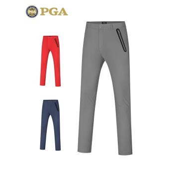 美國PGA 新品高爾夫褲子男士夏季長褲彈力速干運動褲防水拉鏈口袋