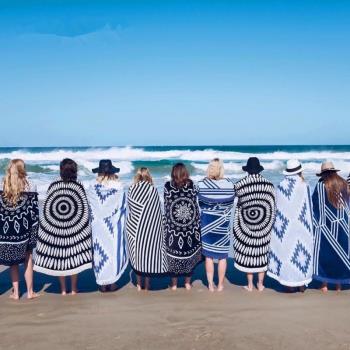 海邊旅行度假非必備用品神器沙灘披肩浴巾女吸水薄款毛巾游泳墊巾