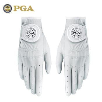 美國PGA 高爾夫球手套 女士真皮手套 全羊皮 可拆卸馬克 1雙/兩只