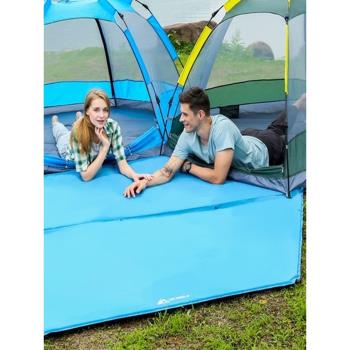 戶外六角自動充氣墊折疊加寬加厚坐墊便攜露營防潮墊野餐帳篷地墊