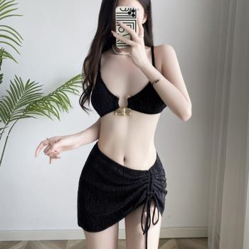 新款游泳衣女比基尼分體三件套bikini性感韓國度假海邊沙灘游泳衣