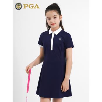 美國PGA 兒童高爾夫服裝女童連衣裙青少年裙子夏季運動童裝衣服