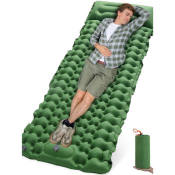 TPU腳踩加長加寬加厚8CM充氣墊睡墊野營戶外防水單人充氣旅游床墊