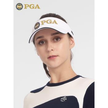 美國PGA 新品 高爾夫帽子女球帽 無頂透氣防曬帽 吸汗內里 鴨舌帽