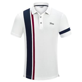 新款高爾夫球服 男短袖T恤 翻領POLO衫棒球服速干豎條運動上衣