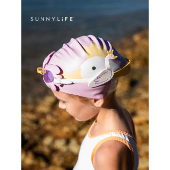 澳洲sunnylife兒童泳鏡寶寶泳帽硅膠防水防霧高清潛水眼鏡游泳護
