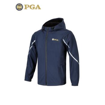 美國PGA兒童高爾夫衣服男童服裝輕薄防水風衣拉鏈連帽青少年外套