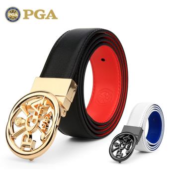 美國PGA 高爾夫皮帶女士頭層牛皮運動女裝真皮女款白色休閑女腰帶
