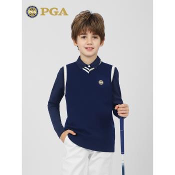 美國PGA兒童高爾夫服裝春秋男女童裝衣服青少年毛衣背心羊毛馬甲