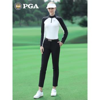 美國PGA 新款高爾夫女裝套裝衣服褲子夏季長袖T恤運動服裝