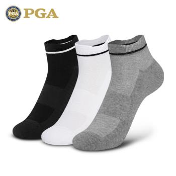 美國PGA 高爾夫男士襪子 柔軟毛巾底 防滑硅膠底 高彈短筒球襪