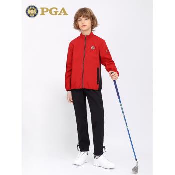 美國PGA兒童高爾夫球服裝夏季男童衣服褲子套裝青少年防風外套