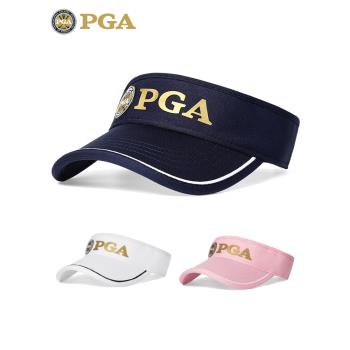 美國PGA高爾夫帽子女球帽無頂透氣防曬帽吸汗內里網球可調鴨舌帽