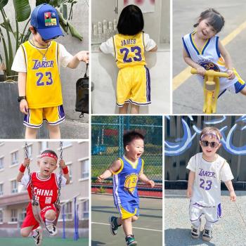 兒童籃球服套裝24號科比球衣男童女孩小學生幼兒園速干運動訓練服