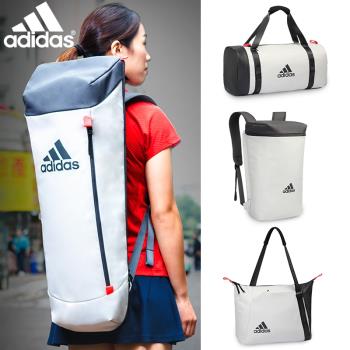 adidas阿迪達斯羽毛球拍包雙肩背包拍袋便攜袋子網球手提男女白色