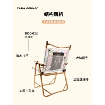 CaraFennec卡拉狐克米特椅鋁合金輕量化戶外露營折疊便攜印花凳子