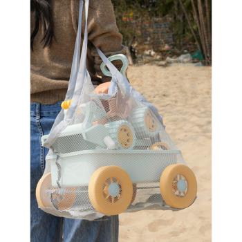 兒童沙灘玩具收納袋玩沙工具寶寶游泳大容量網袋戶外沙灘包