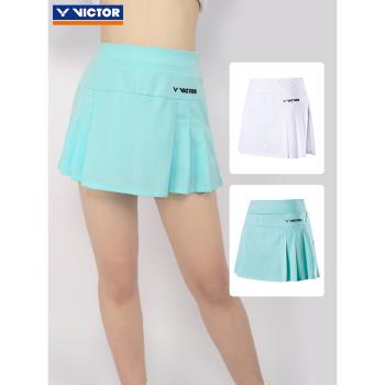 正品VICTOR勝利女款羽毛球服 女款訓練系列針織運動短裙K-31302