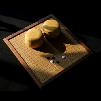 綺路圍棋中國象棋雙面棋盤全實木19路圍棋5厘米黃金檀象棋套裝