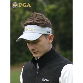 美國PGA高爾夫帽子男士無頂球帽透氣防曬帽吸汗內里遮陽帽鴨舌帽