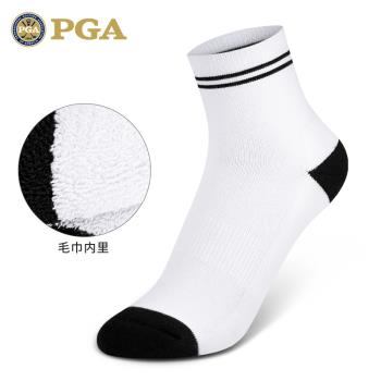 美國PGA高爾夫襪子女新款柔軟毛巾底短襪吸濕排汗高彈運動襪
