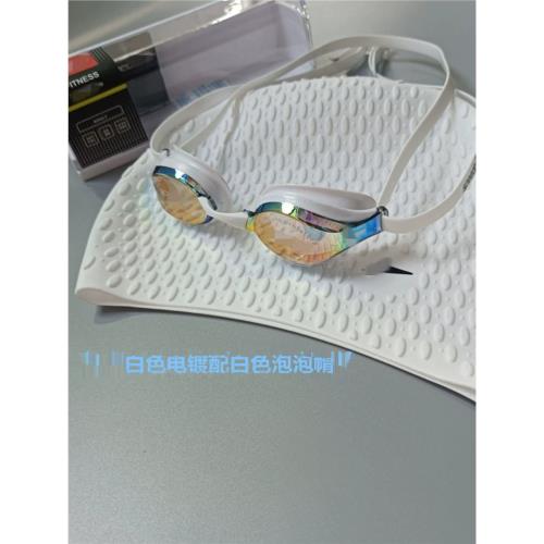 spedo高清防水防霧競技電鍍泳鏡男女通用高顏值全封閉包膠游泳鏡