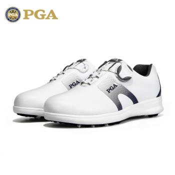 美國PGA兒童高爾夫球鞋透氣青少年鞋子男童小白鞋女童旋扣運動鞋