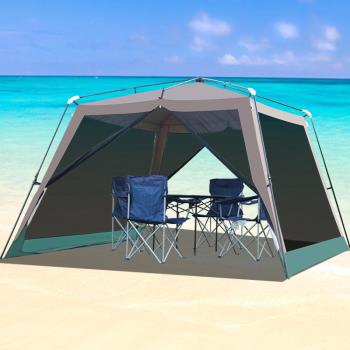 戶外全自動速開遮陽防蚊帳篷免搭建加厚涼棚沙灘防曬釣魚露營天幕