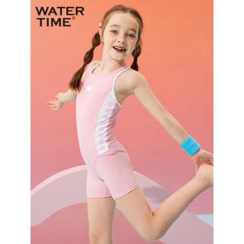 WaterTime兒童泳衣女2023游泳館專用專業游泳衣新款女孩連體泳裝