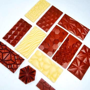 tangba堂巴 花式巧克力板塊模具 水流 水滴 磚石菱形巧克力模具PC
