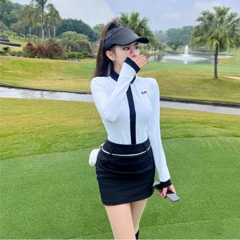 Niefle春季新品高爾夫女裝長袖運動T恤修身透氣顯瘦golf球服套裝