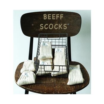 BeeffSocks男女中國制有機棉加厚保暖粗線針織復古日系中筒堆堆襪