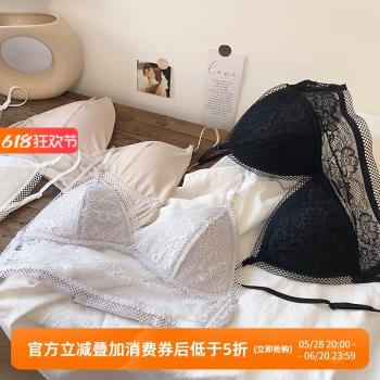 美背性感無鋼圈大胸顯小三穿蕾絲