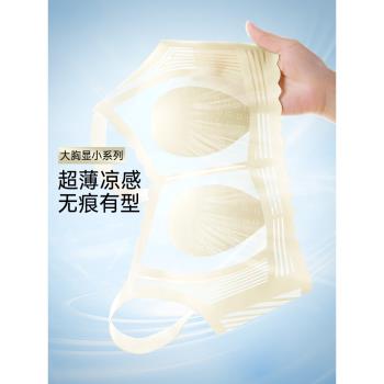 潤微輕薄舒適透氣無痕防凸點果凍條軟支撐內衣女聚攏無鋼圈文胸罩