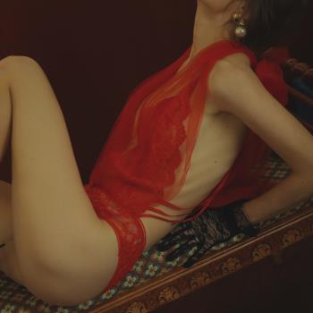 紅色性感睡衣女夏季透明網紗誘惑連體衣美背內衣蕾絲騷薄睡衣新娘