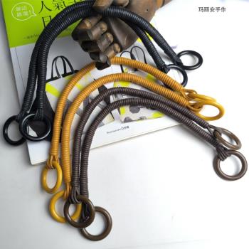43cm木環棕黑蠟繩手工編制diy