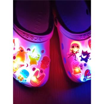 3D立體LED洞洞鞋鞋扣 crocs夜光亮燈兒童鞋花PVC卡通閃燈配件飾品