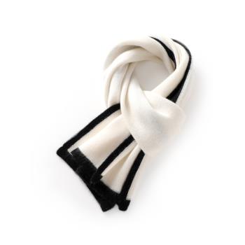 山羊絨女冬季百搭高級感白色圍巾