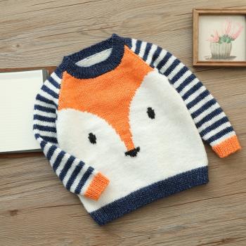 狐貍兒童新手棒針編織南瓜團毛衣