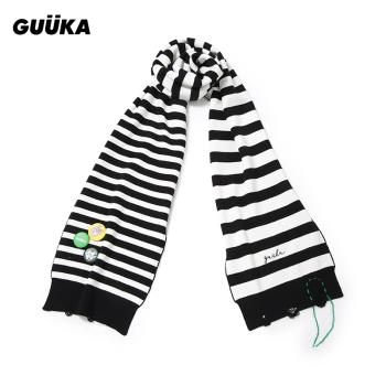 GUUKA黑白冬季嘻哈破洞點綴圍巾