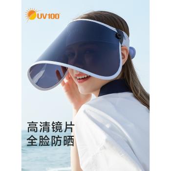 UV100防曬帽全臉防紫外線女騎行帽子開車太陽帽騎車遮陽面罩91341