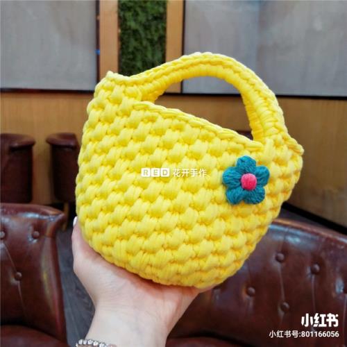 花開手作 菠蘿包泫雅編織包diy布條線鉤針手工包手提包材料包夏天