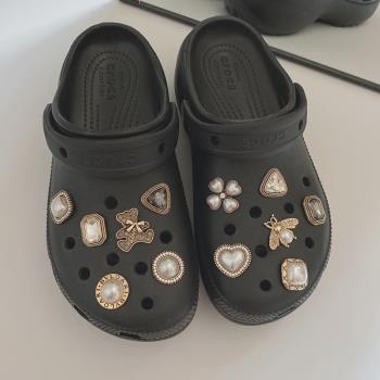 孫小猴的寶藏珍珠洞洞鞋配飾Crocs拖鞋裝飾扣水鉆卡駱馳鞋花鞋扣
