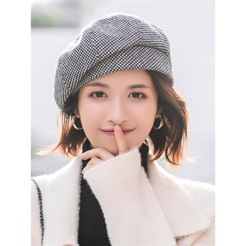 貝雷帽女韓版潮英倫復古蓓蕾畫家帽子秋冬季時尚百搭春秋款八角帽