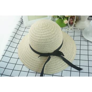 草帽可折疊女短沿沙灘韓版太陽帽