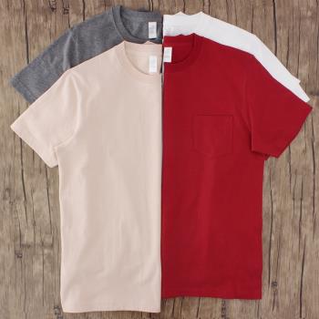 277g 口袋t恤男重磅美式復古咔嘰純棉高端短袖體恤夏季簡約基礎款