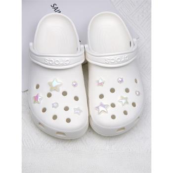 crocs洞洞鞋配飾鞋花高級炫彩五角星y2k配件鞋面裝飾扣diy飾品