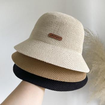 遮陽帽日系棉麻出游可折疊漁夫帽