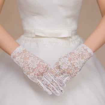 白色花邊新娘禮服遮陽薄款蕾絲