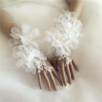 凱蒂立體花朵仙美蕾絲婚紗手套
